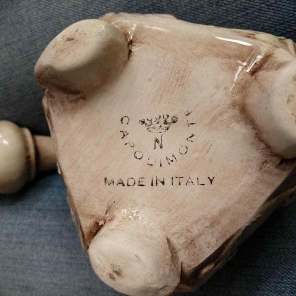 Footed URN Vintage Capodimonte Porcelain Covered Jar-with Flowers Italy/… - Picture 10 of 16